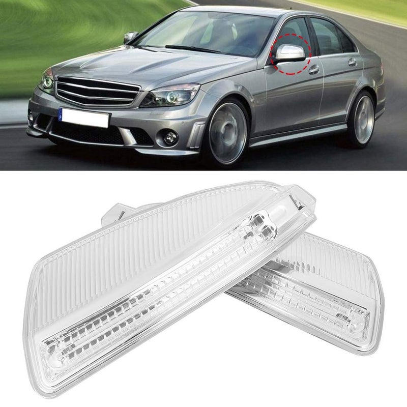 Suuonee Turn Light, 2Pcs Car Side Mirror Lamp Turn Light Fit for Benz C-Class C250 C300 Scion Im Mirror Turn Signal Light - Image 2
